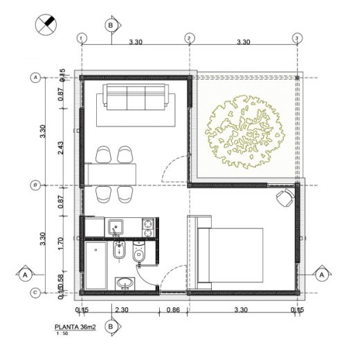 Planta Pampeana Sur III 36 m2